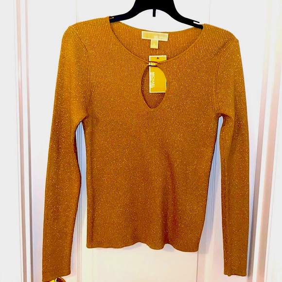 Gold shimmer sweater, Michael Kors NWT - Picture 3 of 15